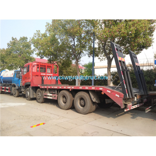 Dongfeng 8x4 flatbed excavator transport truck